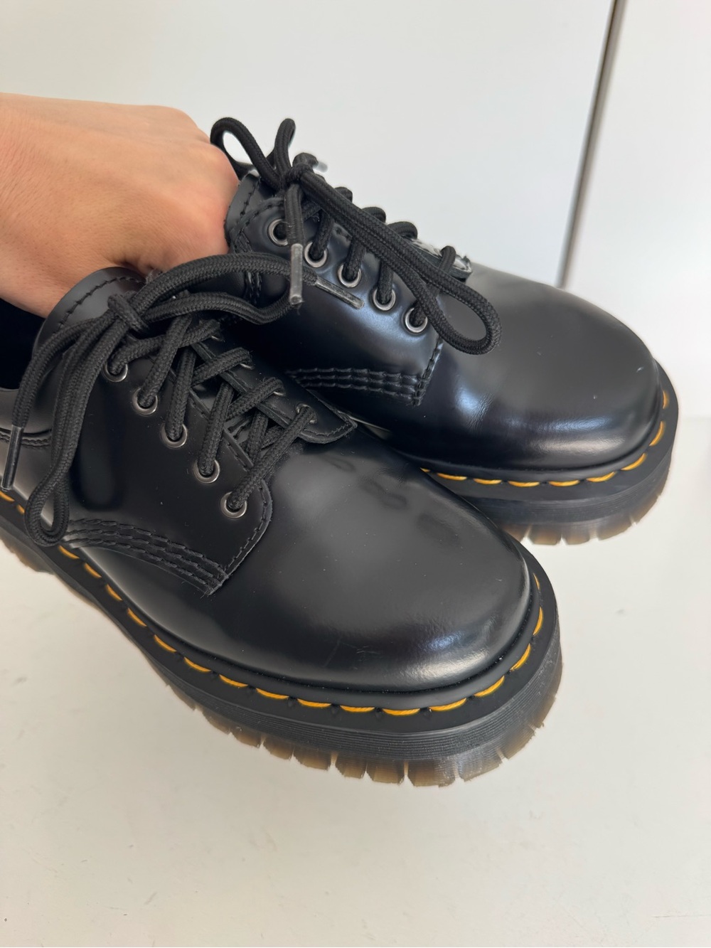 Dr. Martens 8053 Quad Platform Black Leather Shoes – Women’s Size 6 - Picture 15 of 16